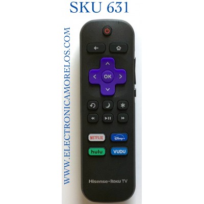 CONTROL REMOTO ORIGINAL NUEVO PARA TV HISENSE SMART TV / NUMERO DE PARTE HU-RCRUS-22G / RC-ALIR / MODELOS 55RE61